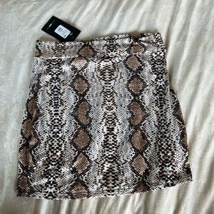Snakeskin print mini skirt
